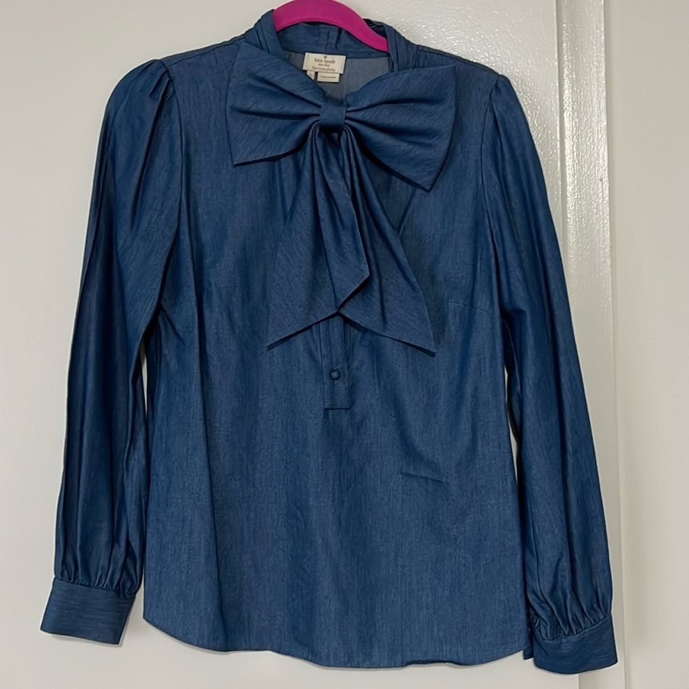 Kate Spade bow blouse- blue